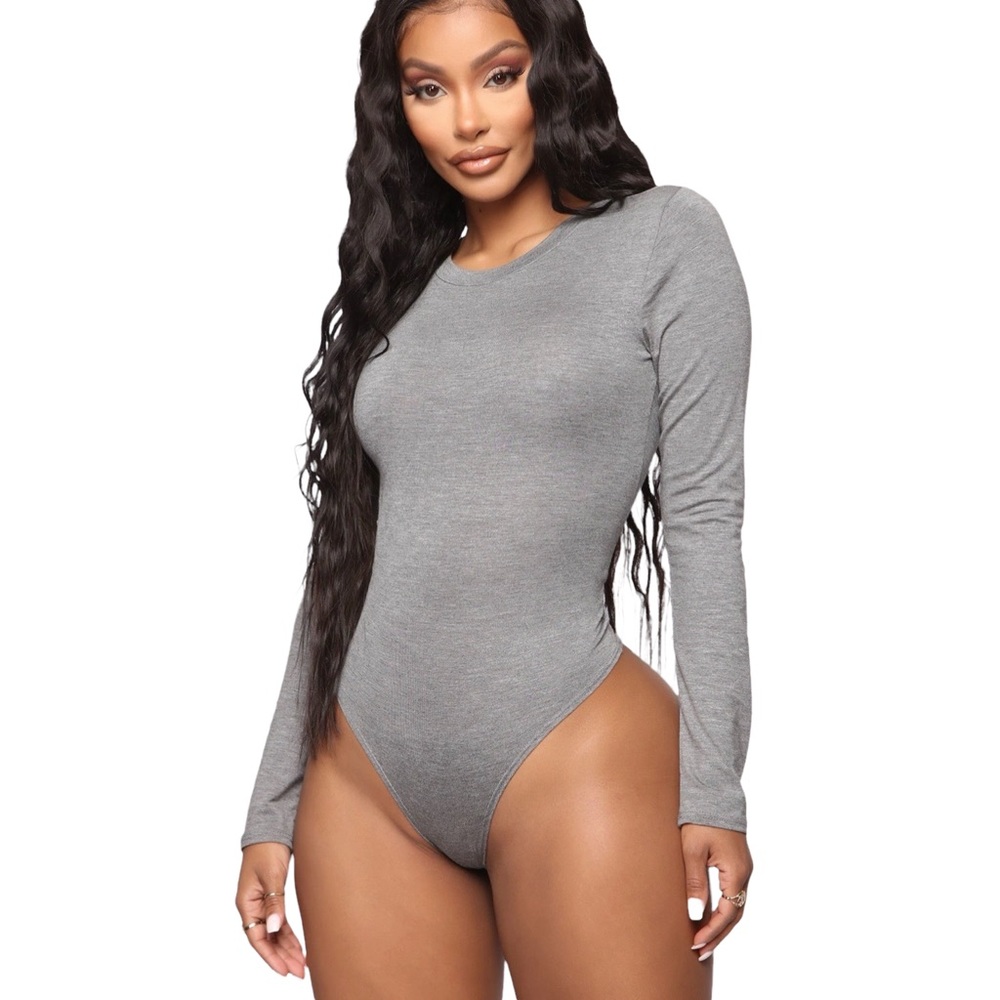 Grey bodysuit Fashion Nova